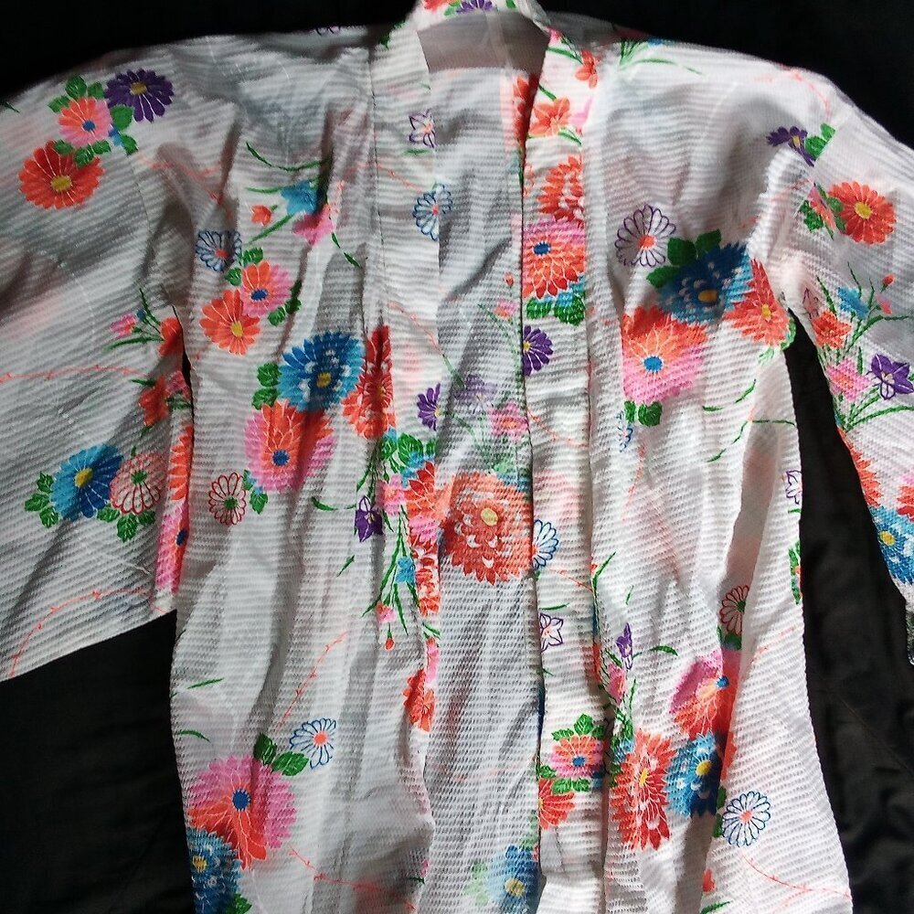 Vintage Neon Floral Robe Kimono